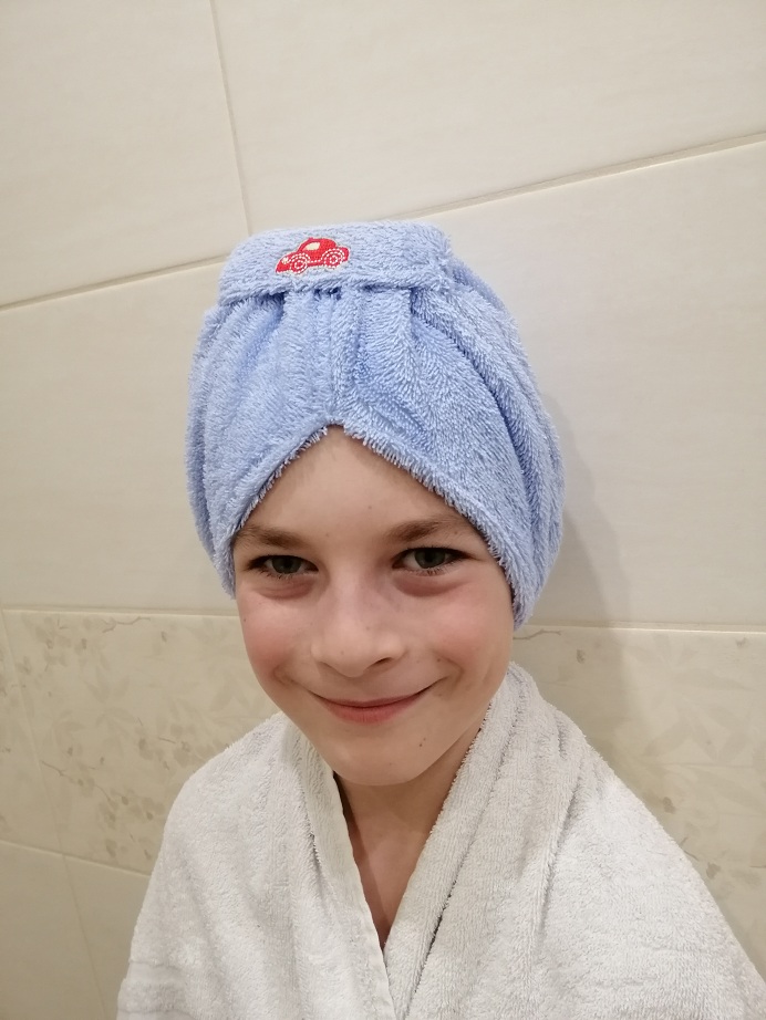Svetlomodrý turban - detský veľkosť XS Svetlomodrý turban - detský veľkosť XS