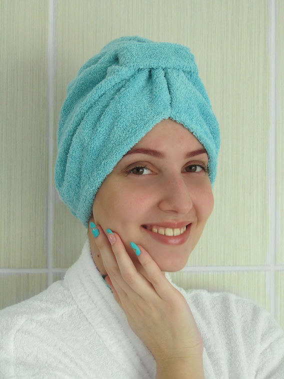 Turban do kúpeľne tyrkysový